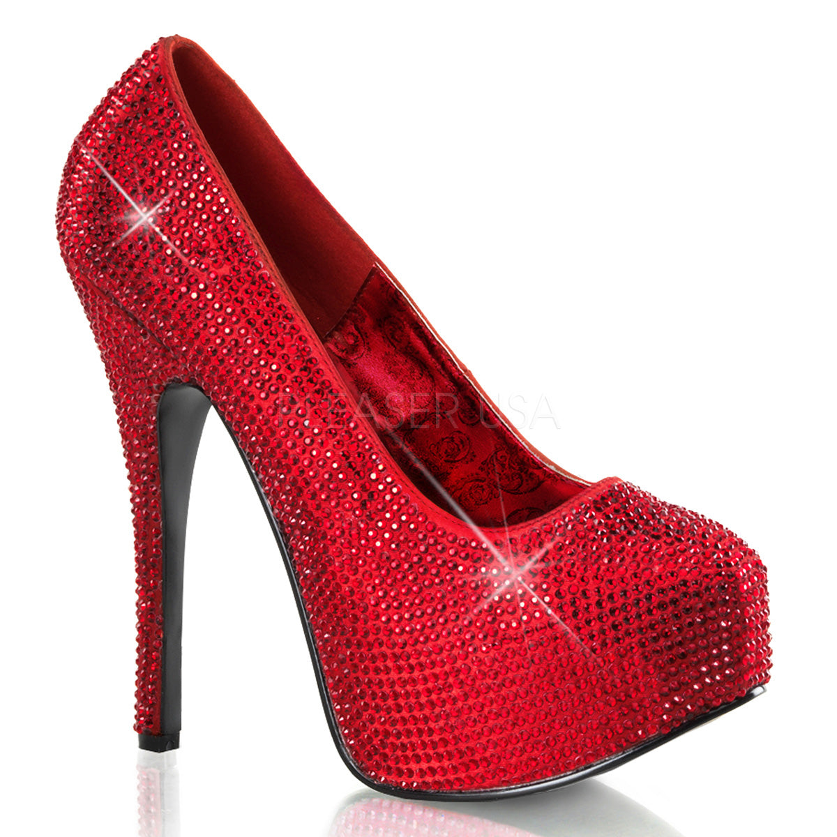 TEEZE-06R Red Satin Rhinestones