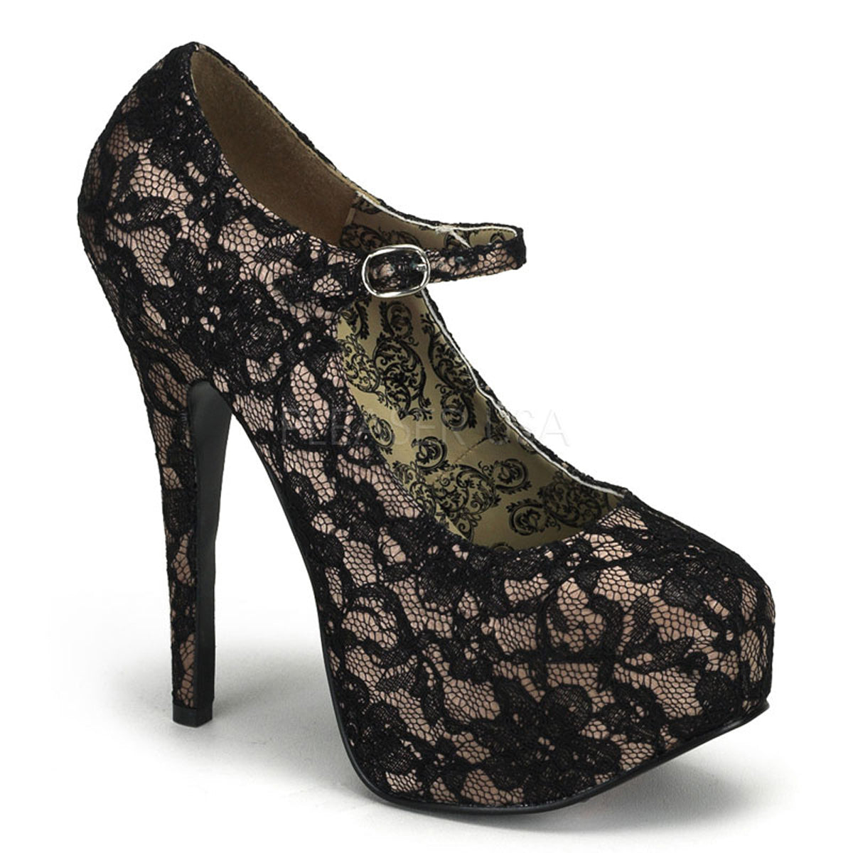 TEEZE-07L Nude Satin-Black Lace