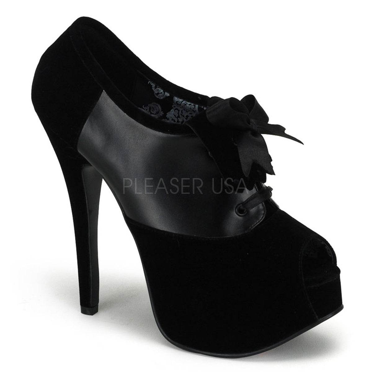 TEEZE-16 Black Velvet-Black Pu