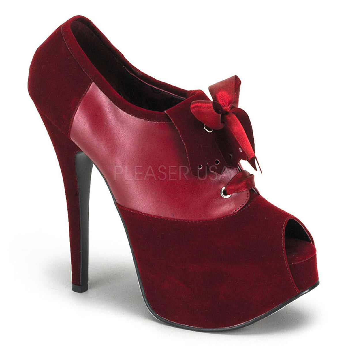 TEEZE-16 Burgundy Velvet-Burgundy Pu