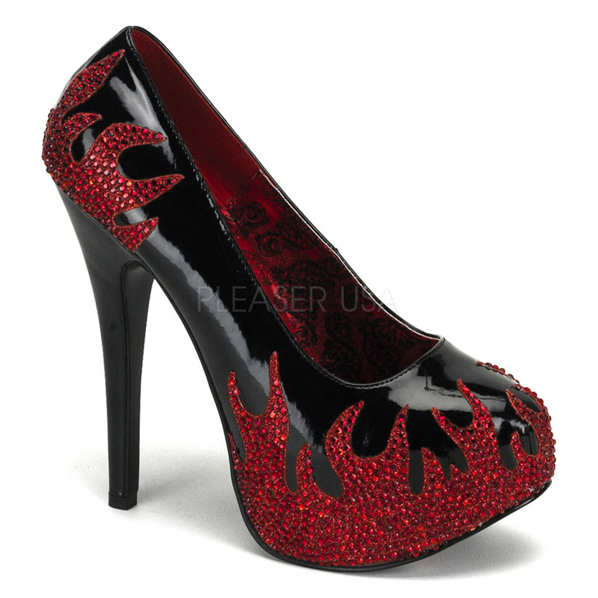 TEEZE-27 Black Patent-Red Rstn