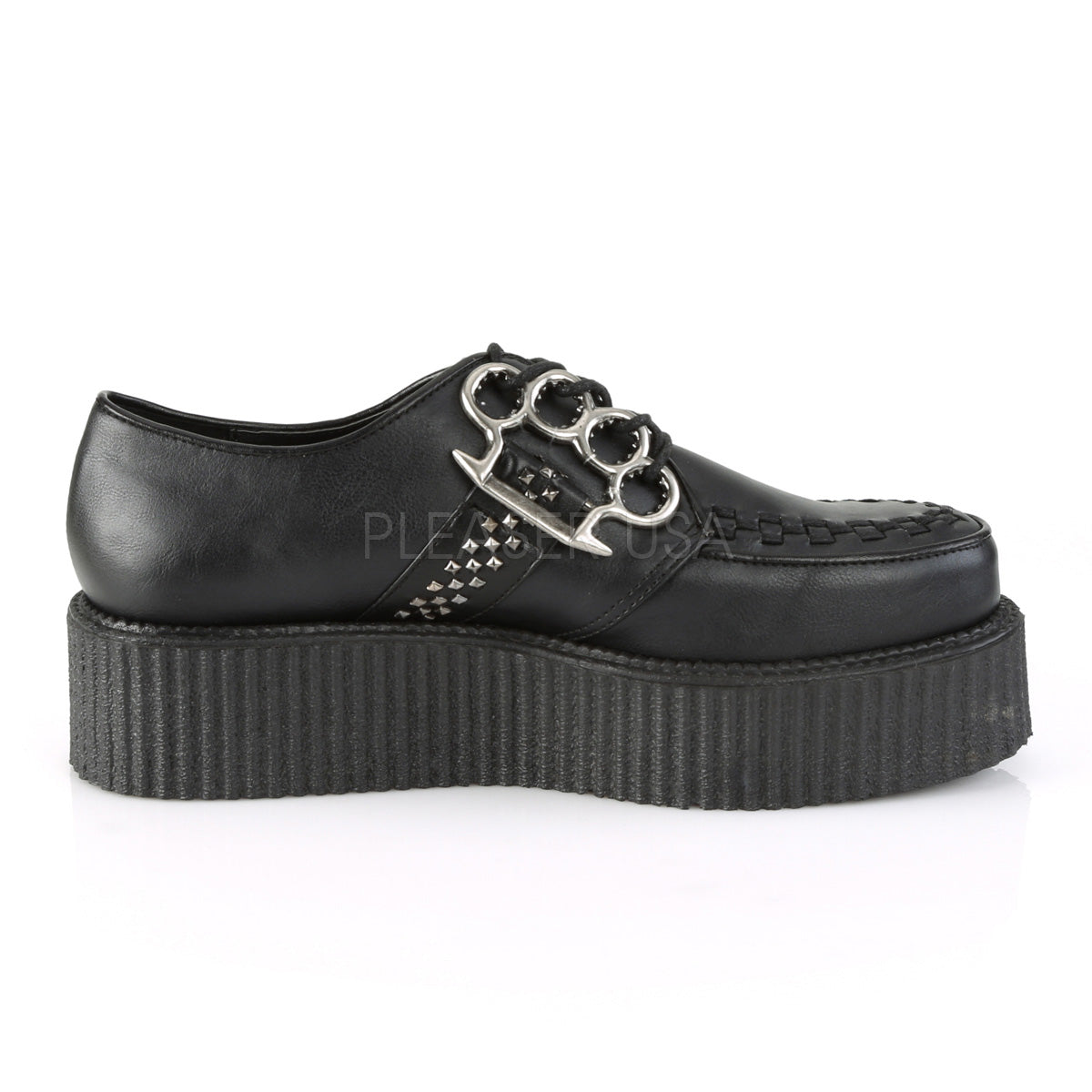 V-CREEPER-516 Black Vegan Leather