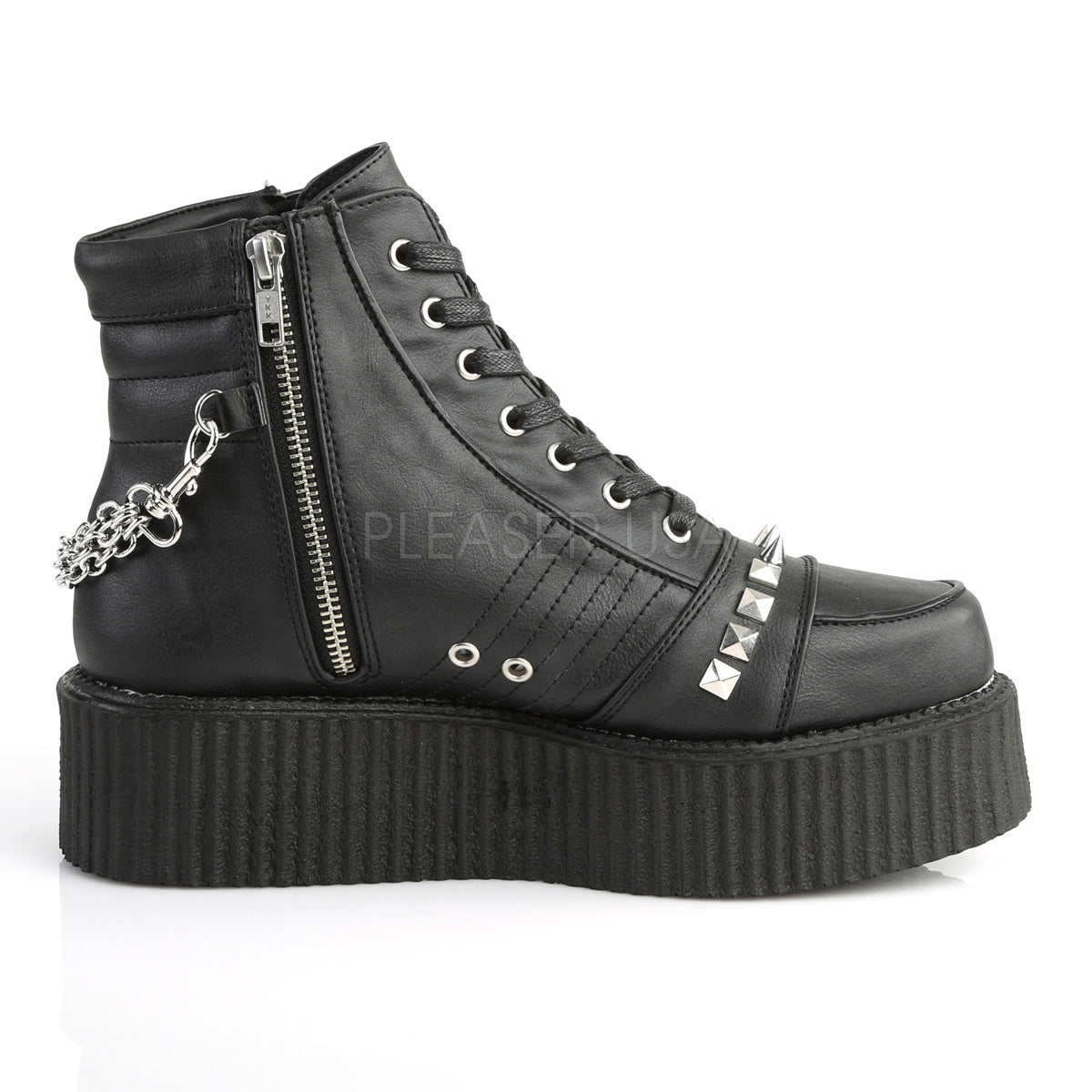 V-CREEPER-565 Black Vegan Leather