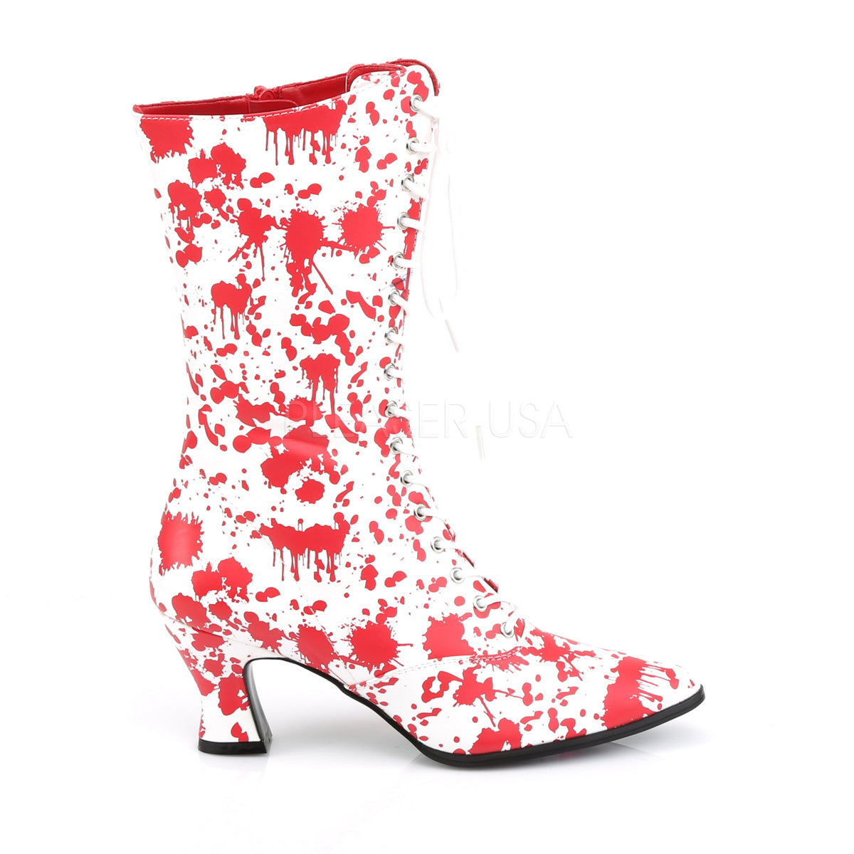 VICTORIAN-120BL White-Red Patent