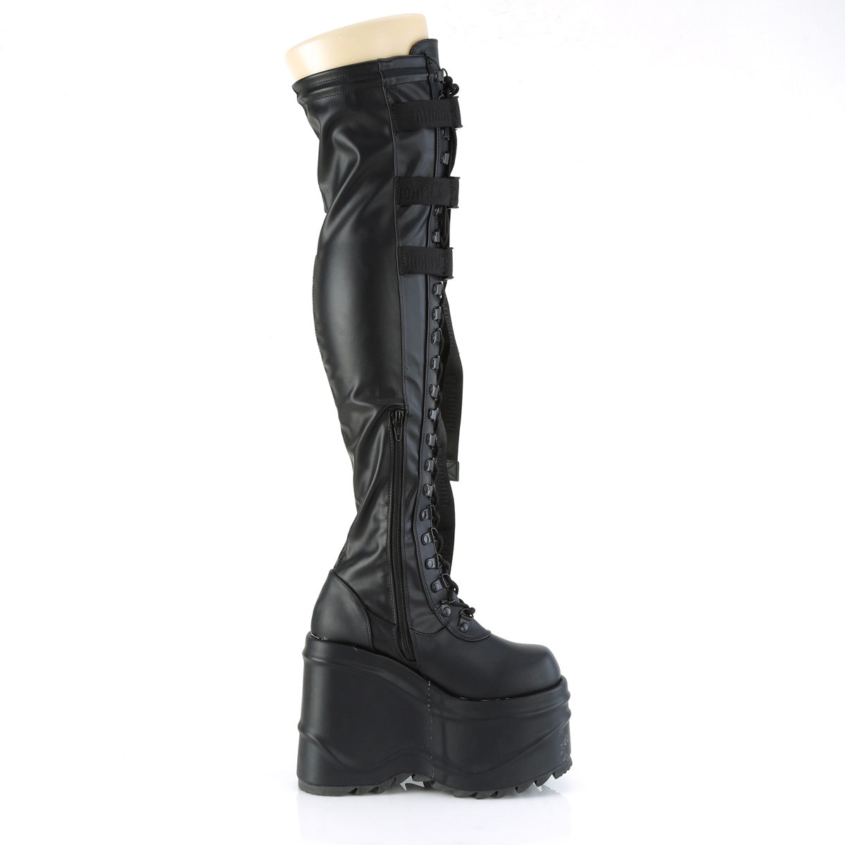 WAVE-315 Black Stretch Vegan Leather