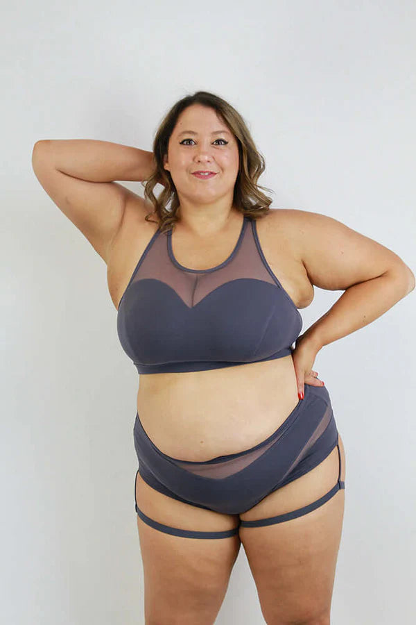 Carmen Mesh Sports Bra - Grey