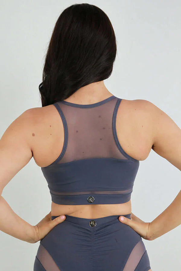 Carmen Mesh Sports Bra - Grey