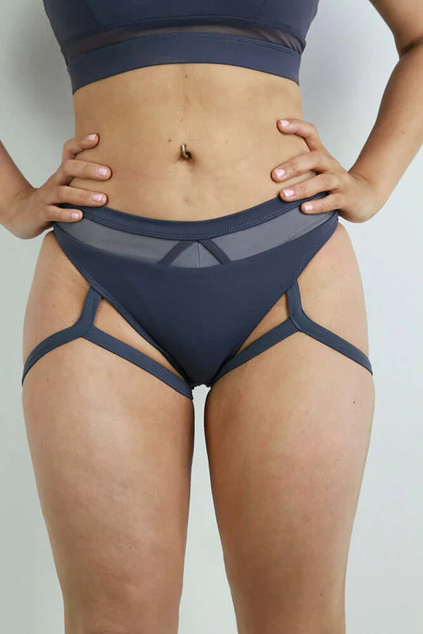 Carmen Low Waist Garter Short - Grey