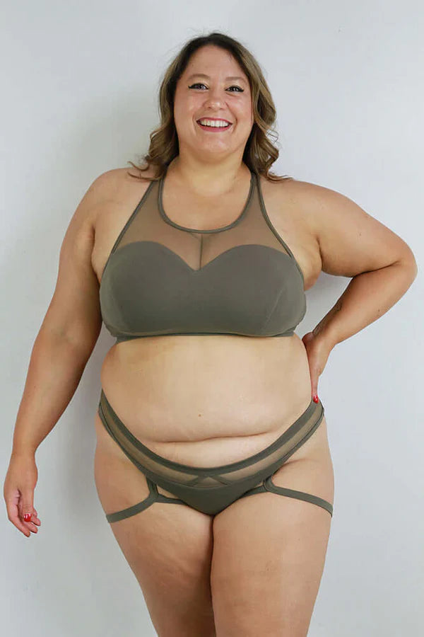 Carmen Mesh Sports Bra - Green