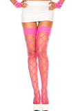 Music Legs Lace Top Stay Up Multi Strands Diamond Net Thigh Highs ML4543