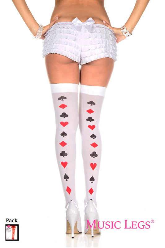 Poker Card Backseam Thigh Highs ML4276