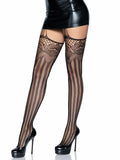 Deco Net Striped Garter Belt Stockings LA1955