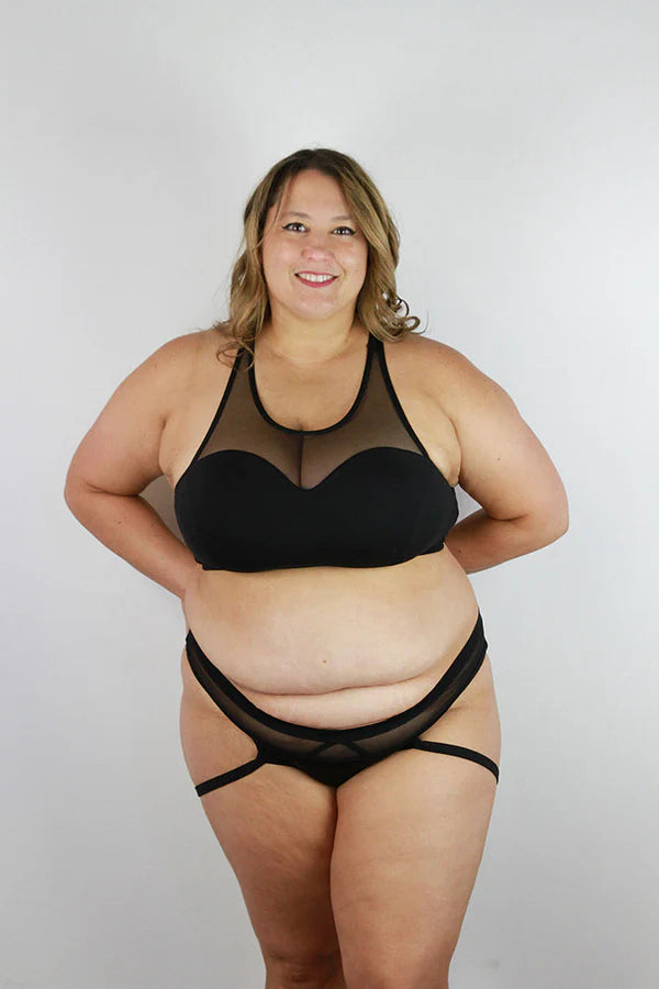 Carmen Low Waist Garter Short - Black
