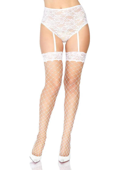 Leg Avenue Lace Top Fence Net Thigh Highs 9037