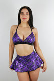 Rarr Bikini Bra - Purple Tartan Sparkle