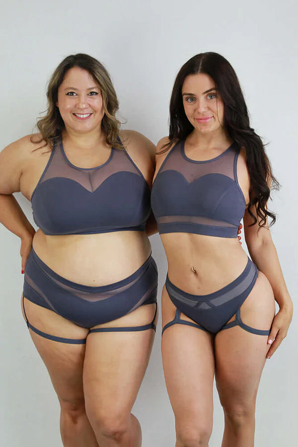 Carmen Mesh Sports Bra - Grey