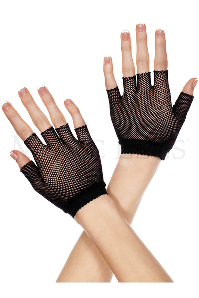 Music Legs Fishnet Wrist Length Fingerless Gloves ML401