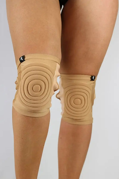 Rarr Spandex Vinyl/Mesh Dance Knee Pads - Nude