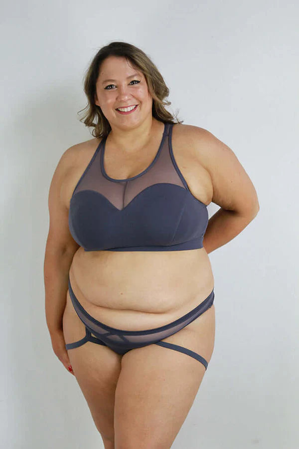 Carmen Low Waist Garter Short - Grey