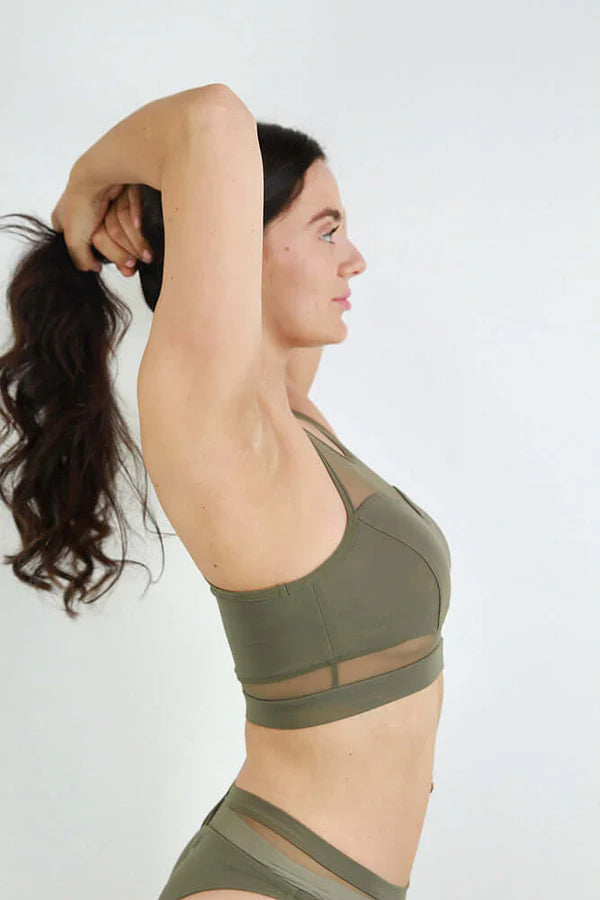 Carmen Mesh Sports Bra - Green