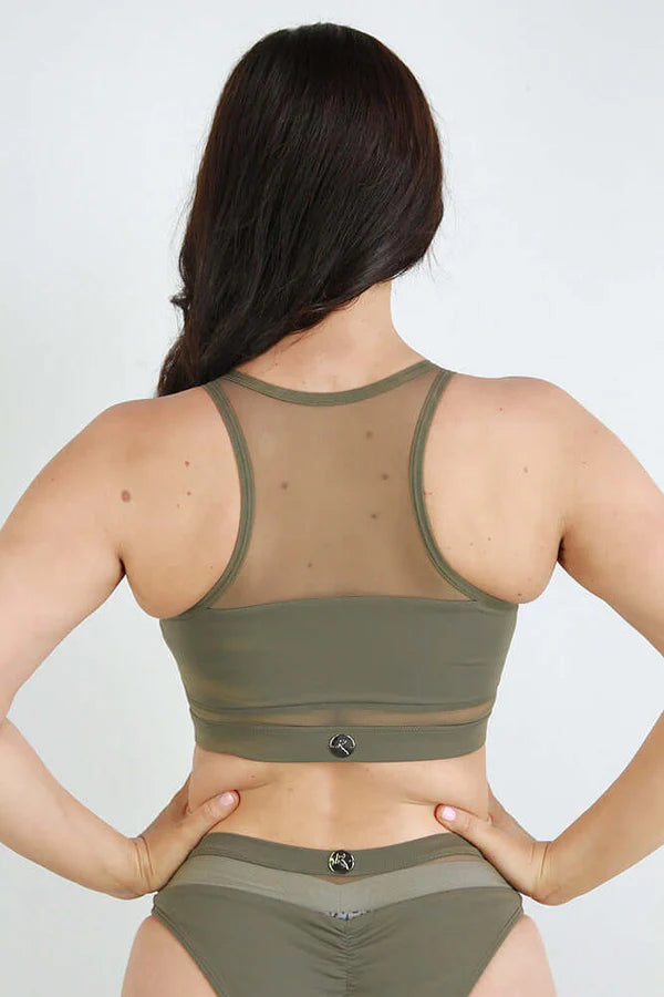 Carmen Mesh Sports Bra - Green