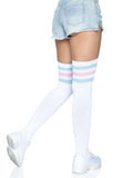 Leg Avenue Gina Athletica 3 Stripes Athletic Ribbed Thigh Highs LA6605