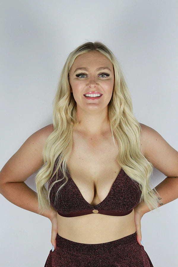 Glitterati Plunge Bra - Pink