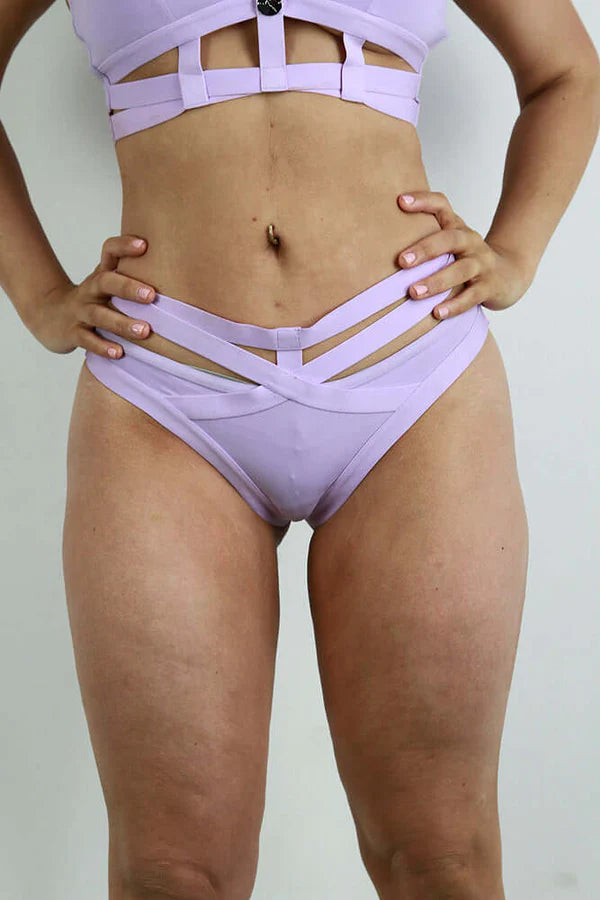 Luxe Strappy Booty Short - Lilac