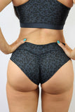 Rarr Brazil Scrunchie Bum Shorts - Black Leopard