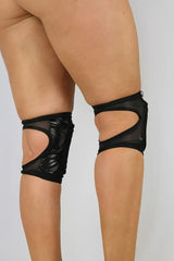 Rarr Spandex Vinyl/Mesh Dance Knee Pads - Black