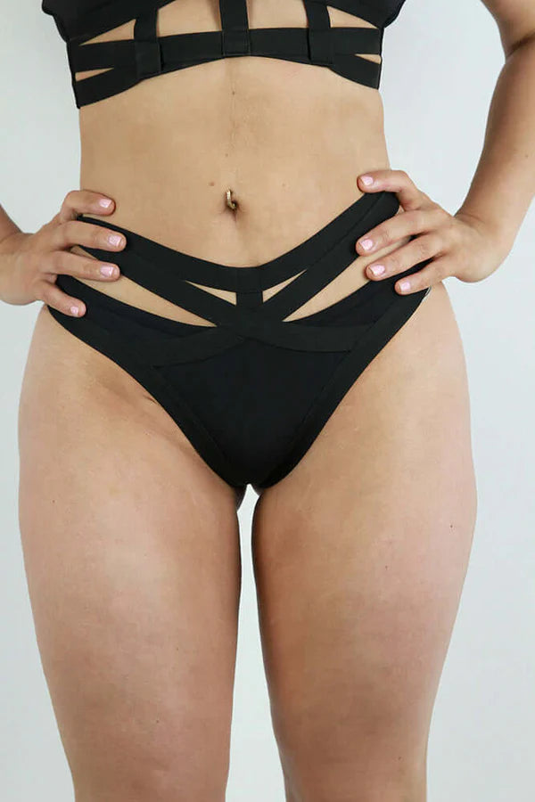 Luxe Strappy Booty Short - Black
