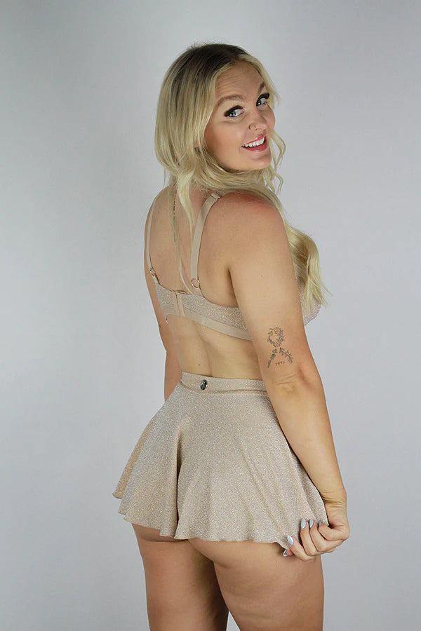 Glitterati High Waist Skort - Pink