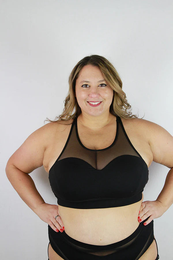 Carmen Mesh Sports Bra - Black