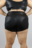 Rarr High Waisted Cheeky Shorts Plus Size – Sparkle Black