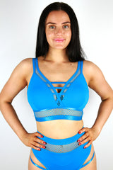 Rarr Felix Open Mesh Bralette - Electric Blue