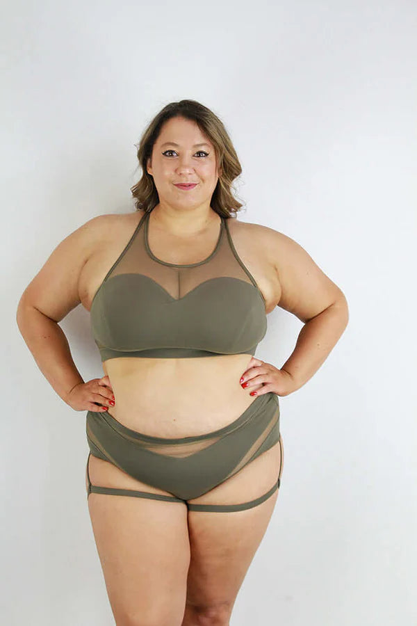Carmen Mesh Sports Bra - Green