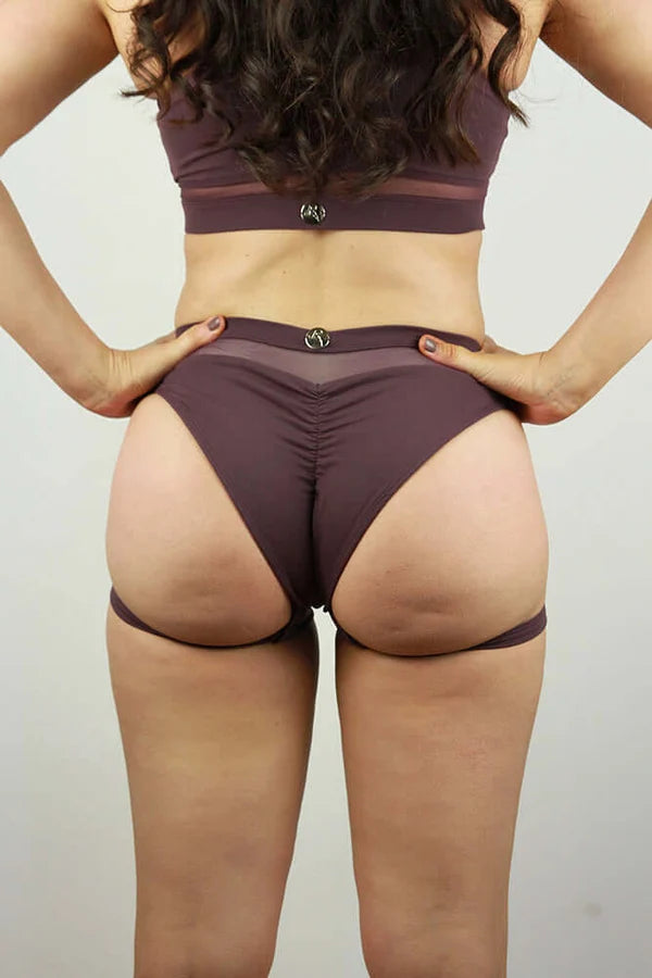 Carmen Low Waist Garter Short - Mocha