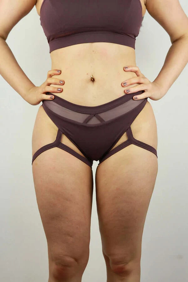 Carmen Low Waist Garter Short - Mocha