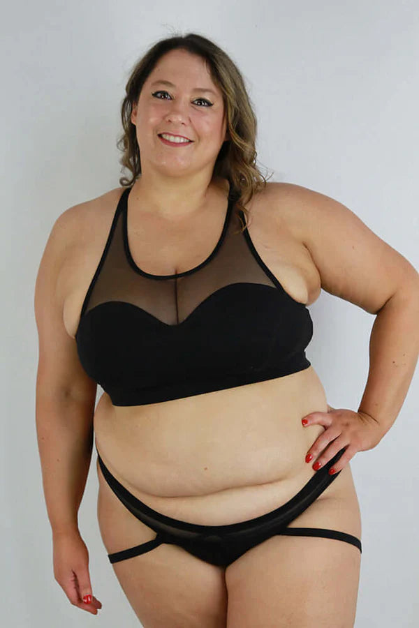 Carmen Mesh Sports Bra - Black