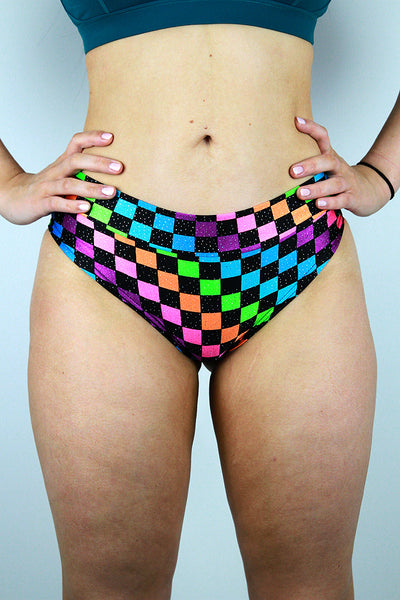 Rarr Brazil Scrunchie Bum Shorts - Checkerboard