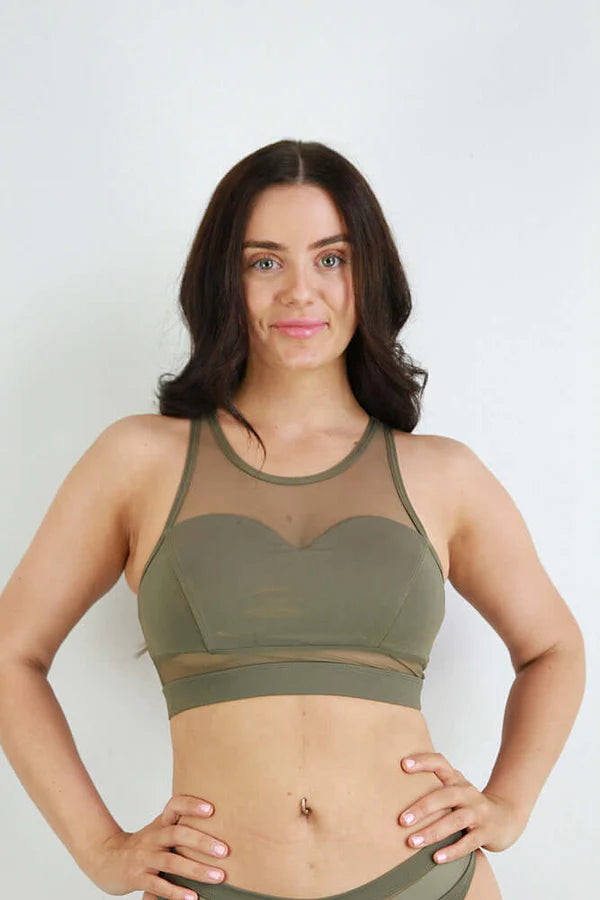 Carmen Mesh Sports Bra - Green