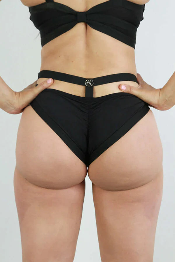 Luxe Strappy Booty Short - Black
