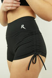 Rarr Matte Black Tie Up Gym Short