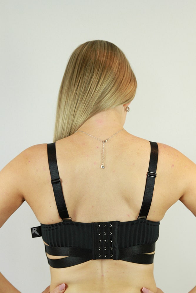 Rarr Crystal Strappy Bra – Black