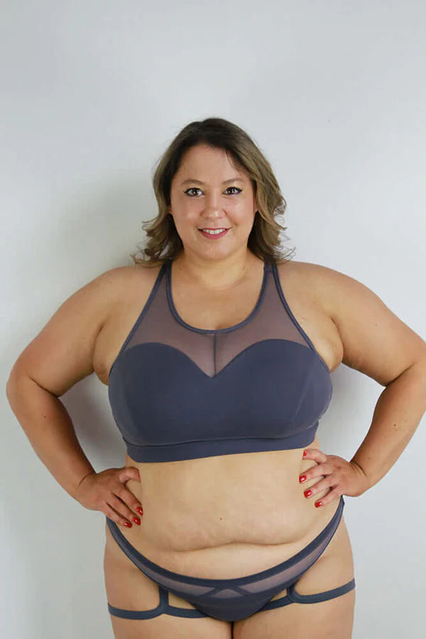 Carmen Mesh Sports Bra - Grey