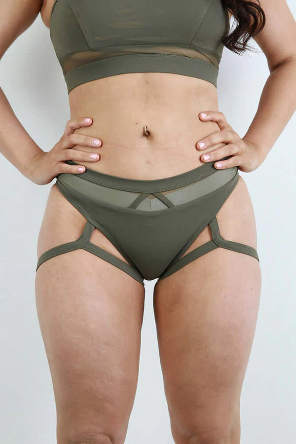 Carmen Low Waist Garter Short - Green
