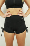 Rarr Matte Black Tie Up Gym Short