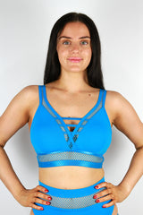 Rarr Felix Open Mesh Bralette - Electric Blue