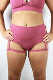 Rarr Sasha Mid Waist Garter Short - Dusty Pink