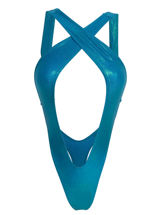 Diamond Dolls Shine Hallicon Bodysuit - Teal